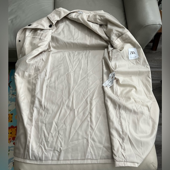 NWT - Zara Men’s Water Repellent Trench Coat - Size S/M - Picture 7 of 9